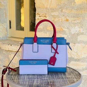 NWT Kate Spade Colorblock Cameron Satchel&wallet